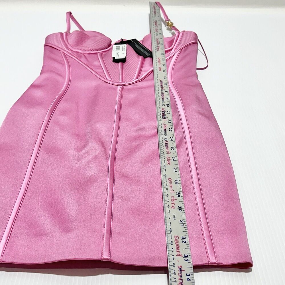 NWT Versace Mini Dress IT 40 US 4 Runway 2022 Medusa Corset Satin Pink $7,395 - Picture 12 of 16